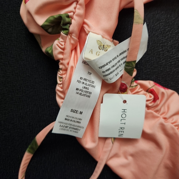 AGUA BY AGUA BENDITA Eneldo Band Swim Top In Floral Print size M - Picture 6 of 8
